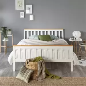Image of Aspire Atlantic Bed Frame White and Natural King