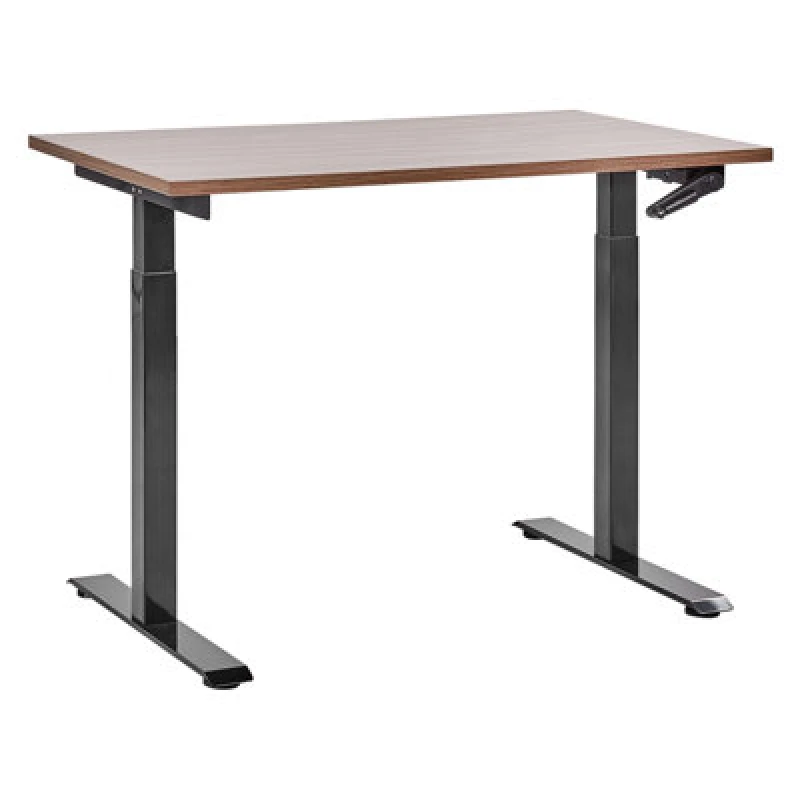 Image of Beliani Manual Adjustable Standing Desk Destines Brown/ Black 120 Cm 72 Cm