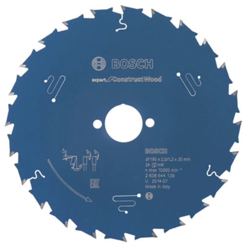Image of Bosch Professional Circular Saw Blade - Expert For Construct Wood - 190 X 30 X 2.0 mm, 24 Teeth