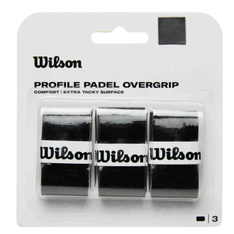 Image of Wilson Profile Padel Overgrip Black Tape a 3 pcs WILSON-10643