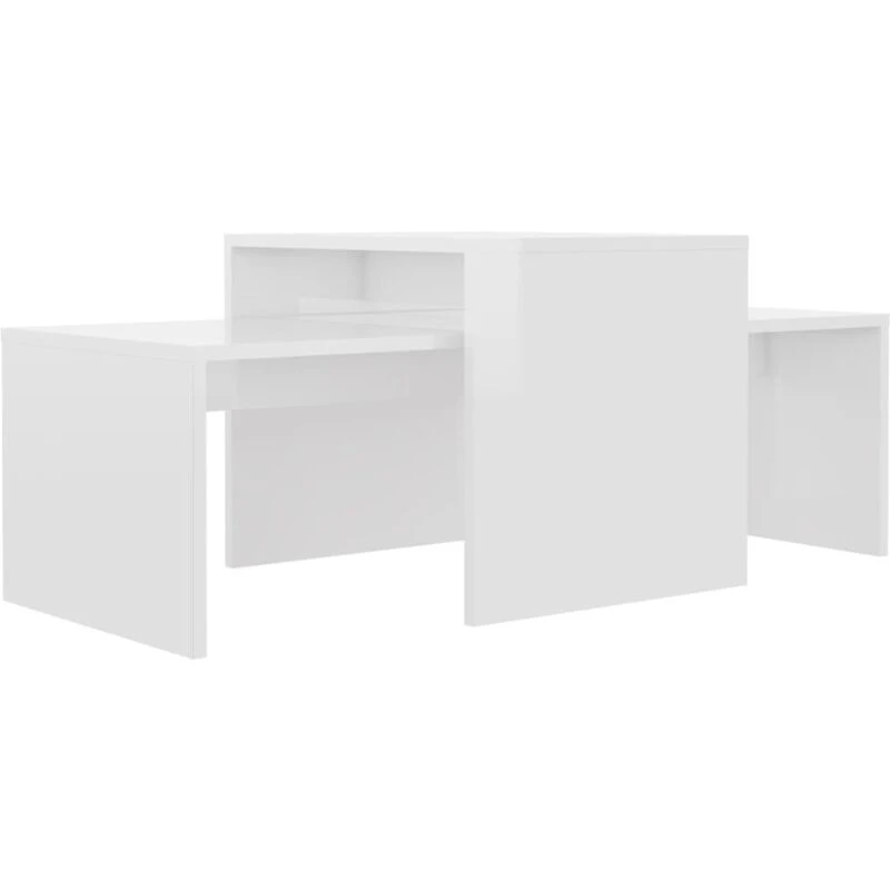 Image of VIDAXL Coffee Table Set High Gloss White 100x48x40cm Engineered Wood Vidaxl 8720286017128