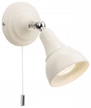 Image of 1 Light Single Wall Spotlight (Switched) Cream, GU10