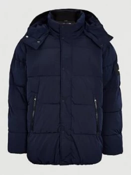 Image of Calvin Klein Big and Tall Crinkle Nylon Mid Jacket - Navy