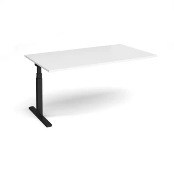 Image of Elev8 Elev8 Touch boardroom table add on unit 1800mm x 1000mm - Black frame, white top White EVTBT18-AB-K-WH