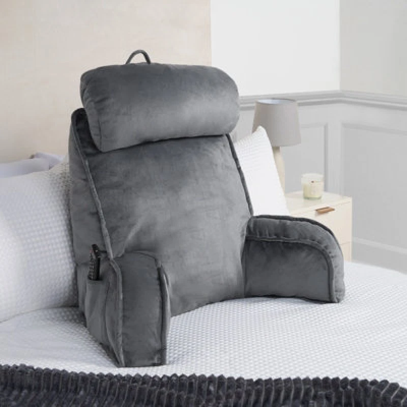 Image of OHS OHS Cuddle Cushion Back Lumbar Support Head Rest Bed Reading Pillow Arms in Charcoal Charcoal One Size Unisex 5027434211982