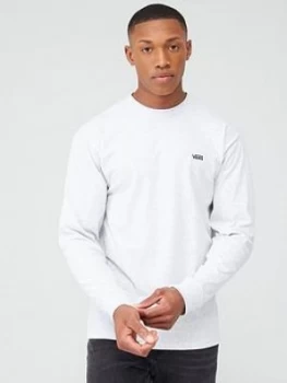 Image of Vans Left Chest Logo Long Sleeve T-Shirt - Grey/Black