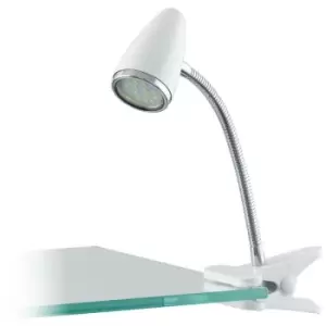 Image of Netlighting Riccio Clamp & Clip On Lamp White, Chrome