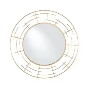 Image of Pacific Gold Metal Frame Round Wall Mirror