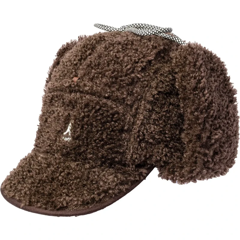 Image of Kangol Faux shearling chapka Kangol Utility Flap Marron Unisex TU