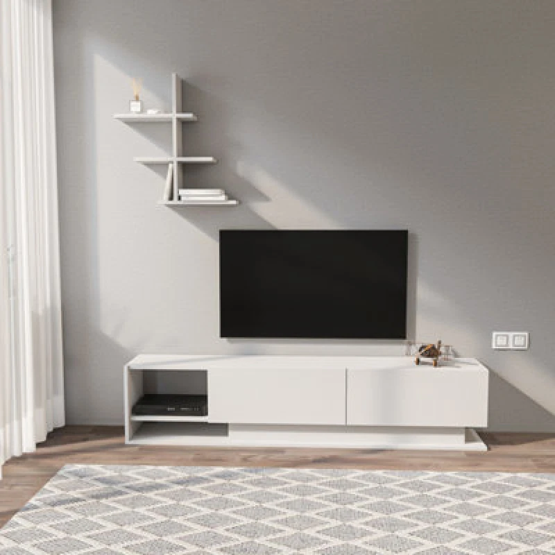 Image of Decorotika Decortika Liza Modern TV Stand TV Unit With Storage White