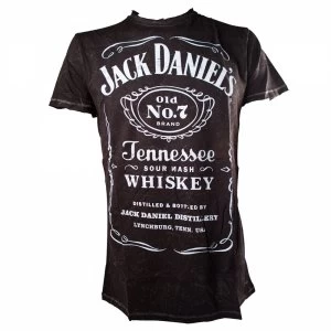 Image of JACK DANIEL'S Classic Acid Washed Extra Small T-Shirt, Large Black