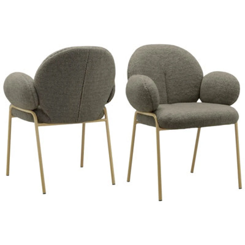 Image of Dorel Iwama D.chair 2Pk Dark Mink Teddy Fabric, Brown 11271187UK