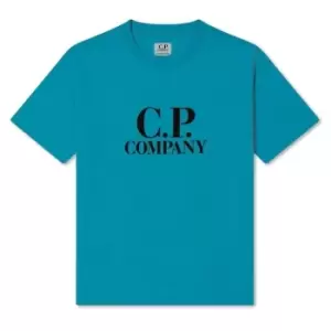 Image of CP COMPANY Goggle Logo T-Shirt - Blue