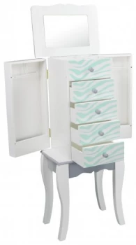 Image of Teamson Kids Fashion Prints Jewellery Armoire Zebra.