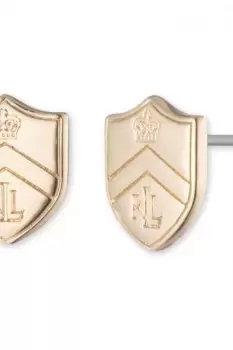 Image of Ladies Lauren Ralph Lauren PE CREST STUD-GLD Earrings 14G00354