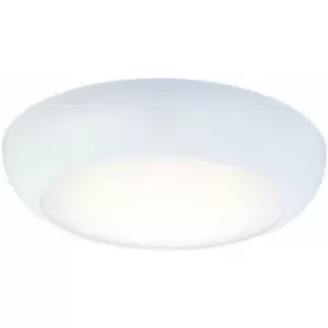 Image of Round LED Bulkhead Ceiling Light 12W Cool White IP65 Gloss White Bathroom Lamp