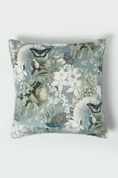 Image of Floral Butterfly Garden Grey Cushion 46 x 46 cm