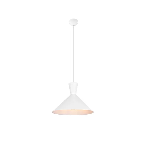 Image of Enzo Modern 35cm Dome Pendant Ceiling Light White Matt