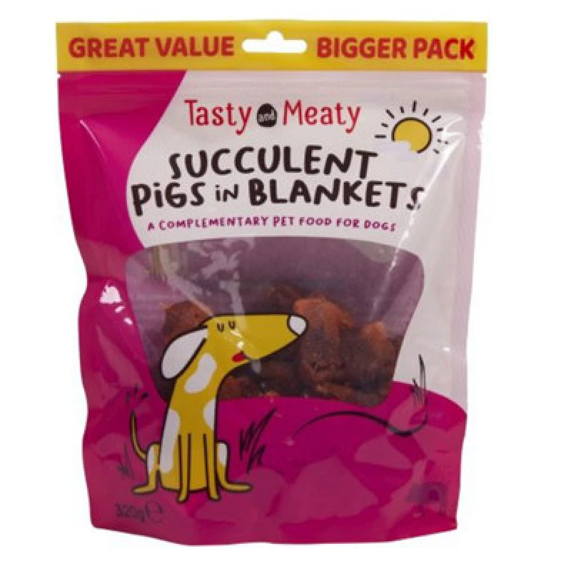 Image of Tasty & Meaty Succulent Pigs In Blankets Dog Treat 320G