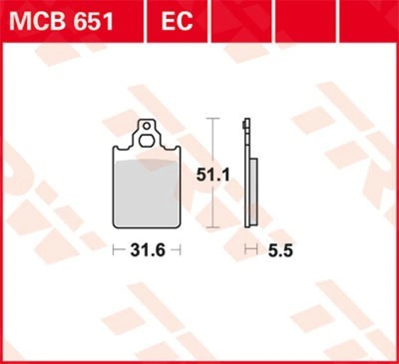 Image of TRW Organic Allround MCB651 Brake pad set Brake Pad Set, disc brake (402)