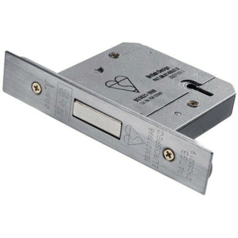 Image of Loops 76mm 5 Lever Mechanism BS Deadlock Satin Stainless Steel Door Security Latch Metallics unisex