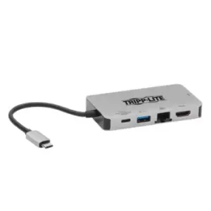 Image of Tripp Lite U442-DOCK6-GY USB-C Dock Dual Display - 4K HDMI VGA USB 3.2 Gen 1 USB-A/C Hub GbE 100W PD Charging