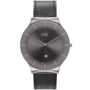 Image of Grey And Black 'STORM XENU LEATHER GREY BLACK' Fashion Watch - 47476/GY/BK