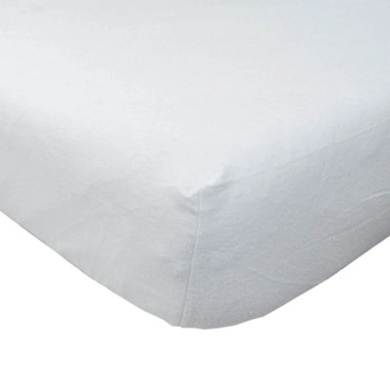 Image of Homescapes White Brushed Cotton Fitted Sheet 100% Cotton Luxury Flannelette, King