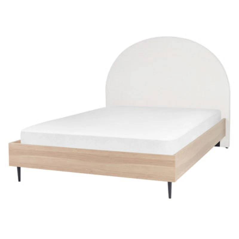 Image of Beliani Bed Fabric Millay 140 X 200 Cm (Eu Double) Off-White