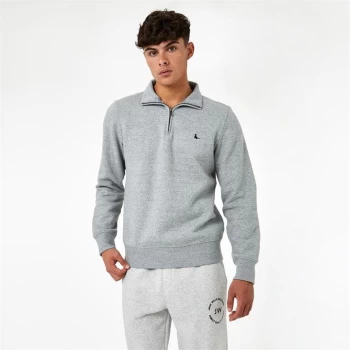 Image of Jack Wills Quarter Zip Sweatshirt - Grey Marl