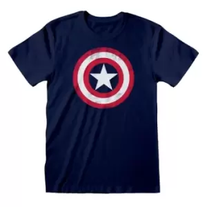 Image of Marvel Comics - Captain America Shield Unisex Small T-Shirt - Blue