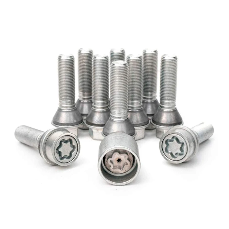Image of H&R B1454507ASET Locking wheel bolts Wheel screw-set M14 with movable round collar R14mm Locking wheel bolts (100092)