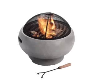 Image of Peaktop Peaktop Firepit Wood Burning Fire Pit Concrete Style Grill Poker