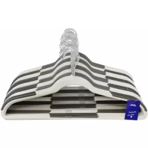 Image of Premium Range Plastic Space Saving Non-Slip Coat Hangers, Grey/White, Pack of 60 - JVL
