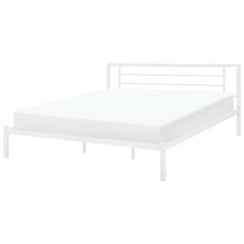 Image of Beliani Bed Metal Cusset 180 X 200 Cm (Eu Super King) White
