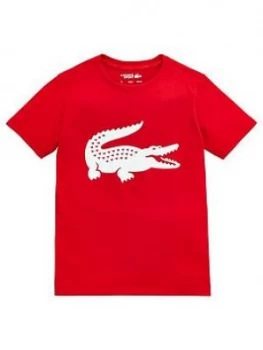 Image of Lacoste Sports Boys Short Sleeve Croc T-Shirt - Red
