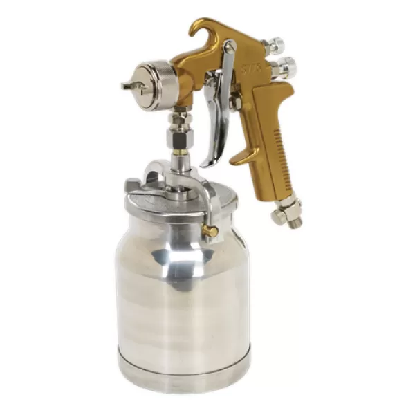 Image of Genuine SEALEY S775 Spray Gun Suction Feed Siegen Brand 1.7mm Set-Up