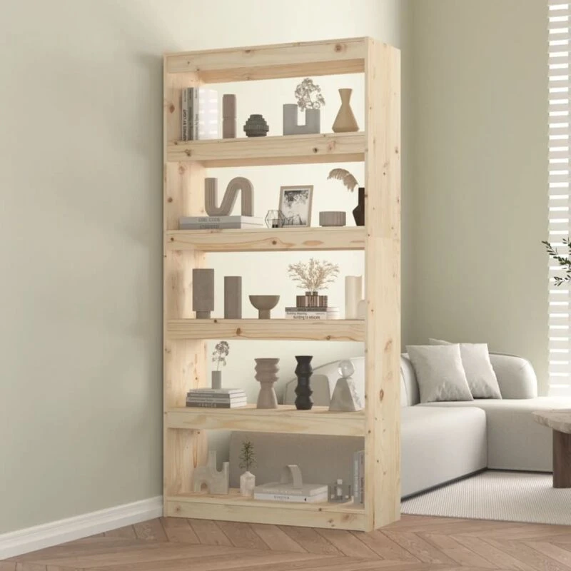 Image of VIDAXL Book Cabinet/Room Divider 80x30x167.4cm Solid Wood Pine Vidaxl 8720286608982