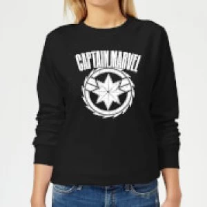 Image of Captain Marvel Logo Womens Sweatshirt - Black