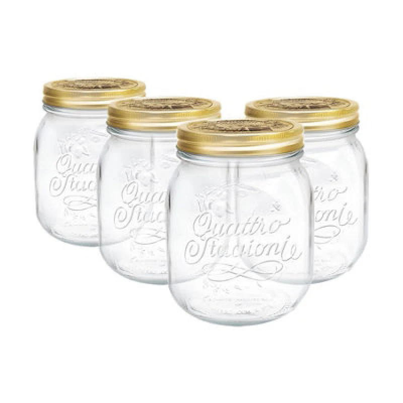 Image of Bormioli Rocco Quattro Stagioni Glass Preserving Jars 700ml Clear Pack of 4 Clear