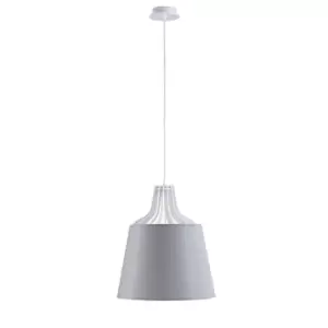Image of Lea Dome Pendant Ceiling Light Grey, 38cm, 1x E27
