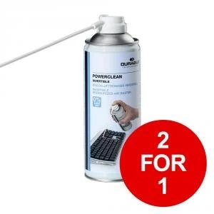 Image of Durable Powerclean Air Duster Gas Cleaner Flammable Inverted 200ml Ref