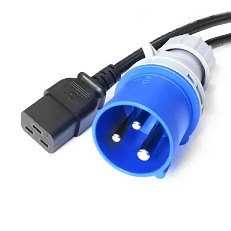 Image of FDL 2M 16 AMP COMMANDO PLUG TO IEC C19 SOCKET POWER CABLE