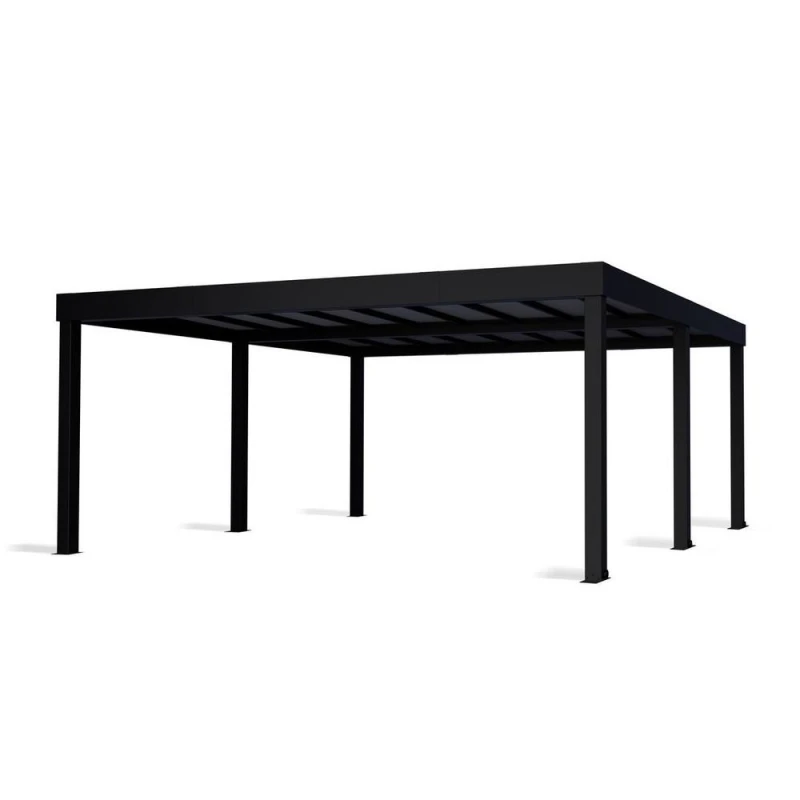 Image of 20' x 30' Palram Canopia Oslo Black Metal Triple Carport (5.96m x 9.01m)