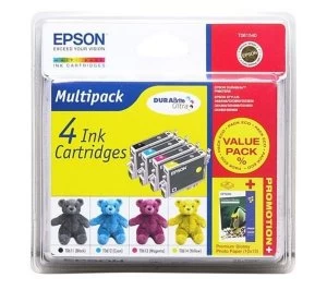 Image of Epson Teddybear T0615 Black And Tri Colour Ink Cartridge