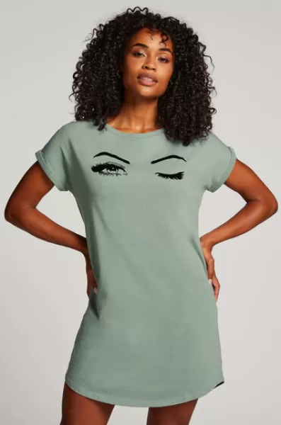 Image of Hunkemoller Round Neck Nightshirt Green