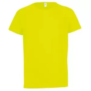Image of SOLS Childrens/Kids Sporty Unisex Short Sleeve T-Shirt (10yrs) (Neon Yellow)