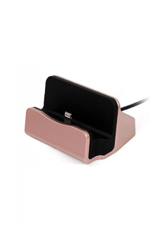 Image of FX Desktop 'Charging Dock' with Braided Cables Rose Gold Rose Gold unisex
