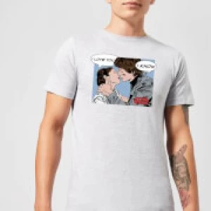 Image of Star Wars Leia Han Solo Love Mens T-Shirt - Grey - L