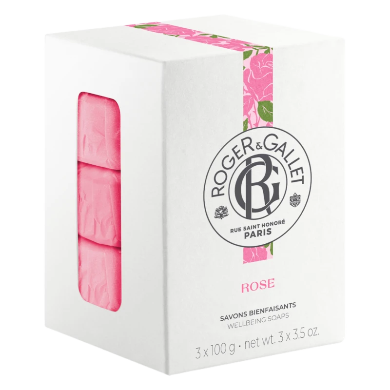 Image of Roger & Gallet Rose Wellbeing Soaps 3 x 100g